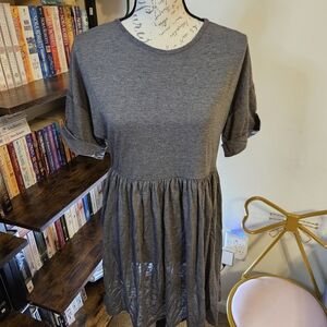 Boohoo Ruby Oversized Smock Dress In Charcoal